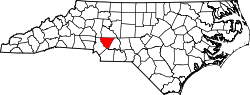 North Carolina Map showing Cabarrus County