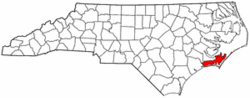 North Carolina Map showing Carteret County