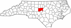 North Carolina Map showing Chatham County
