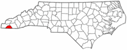 North Carolina Map showing Clay County