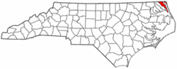 North Carolina Map showing Currituck County
