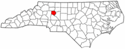 North Carolina Map showing Davie County