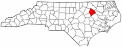 North Carolina Map showing Edgecombe County