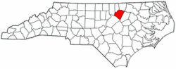 North Carolina Map showing Franklin County
