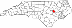 North Carolina Map showing Greene County