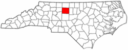 North Carolina Map showing Guilford County