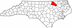 North Carolina Map showing Halifax County