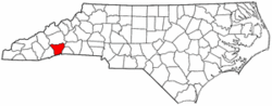 North Carolina Map showing Henderson County