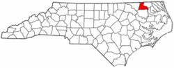 North Carolina Map showing Hertford County