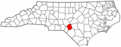 North Carolina Map showing Hoke County