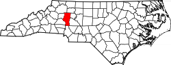 North Carolina Map showing Iredell County