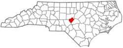 North Carolina Map showing Lee County