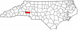 North Carolina Map showing Lincoln County