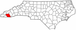 North Carolina Map showing Macon County