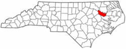 North Carolina Map showing Martin County