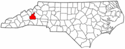 North Carolina Map showing McDowell County