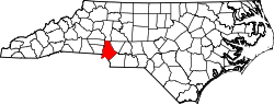 North Carolina Map showing Mecklenburg County