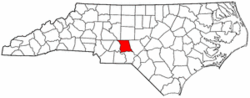 North Carolina Map showing Montgomery County