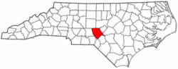 North Carolina Map showing Moore County
