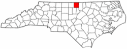 North Carolina Map showing Person County