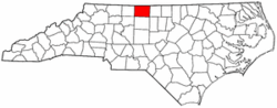 North Carolina Map showing Rockingham County