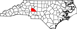 North Carolina Map showing Rowan County