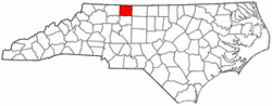 North Carolina Map showing Stokes County