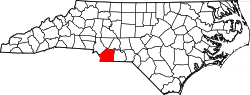 North Carolina Map showing Union County