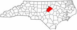 North Carolina Map showing Wake County