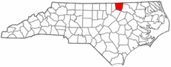 North Carolina Map showing Warren County