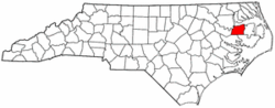 North Carolina Map showing Washington County