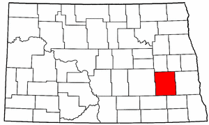 North Dakota Map showing Barnes County