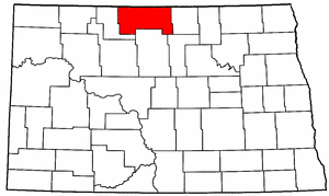 North Dakota Map showing Bottineau County