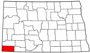 North Dakota Map showing Bowman County
