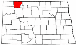 North Dakota Map showing Burke County
