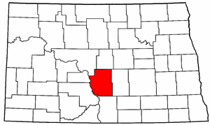 North Dakota Map showing Burleigh County