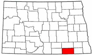 North Dakota Map showing Dickey County
