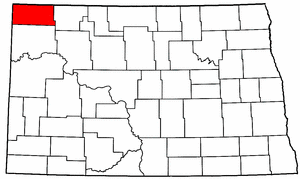 North Dakota Map showing Divide County