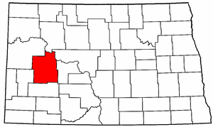 North Dakota Map showing Dunn County