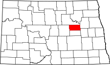 North Dakota Map showing Eddy County