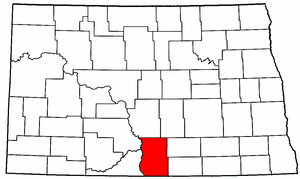 North Dakota Map showing Emmons County
