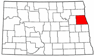 North Dakota Map showing Grand Forks County