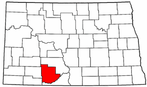North Dakota Map showing Grant County