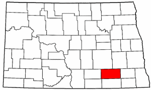 North Dakota Map showing LaMoure County