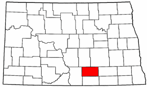 North Dakota Map showing Logan County