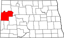 North Dakota Map showing McKenzie County