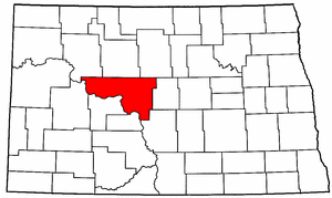 North Dakota Map showing McLean County
