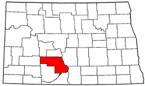 North Dakota Map showing Morton County
