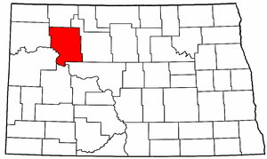 North Dakota Map showing Mountrail County