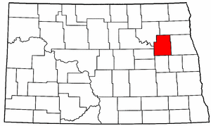 North Dakota Map showing Nelson County